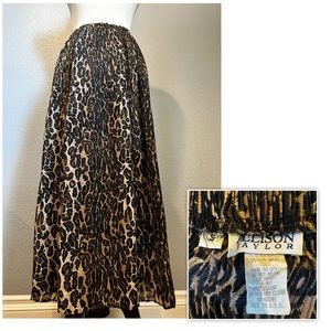 ALLISON Taylor Maxi Skirt Women’s Size Small Leopard Pattern Elastic Waist